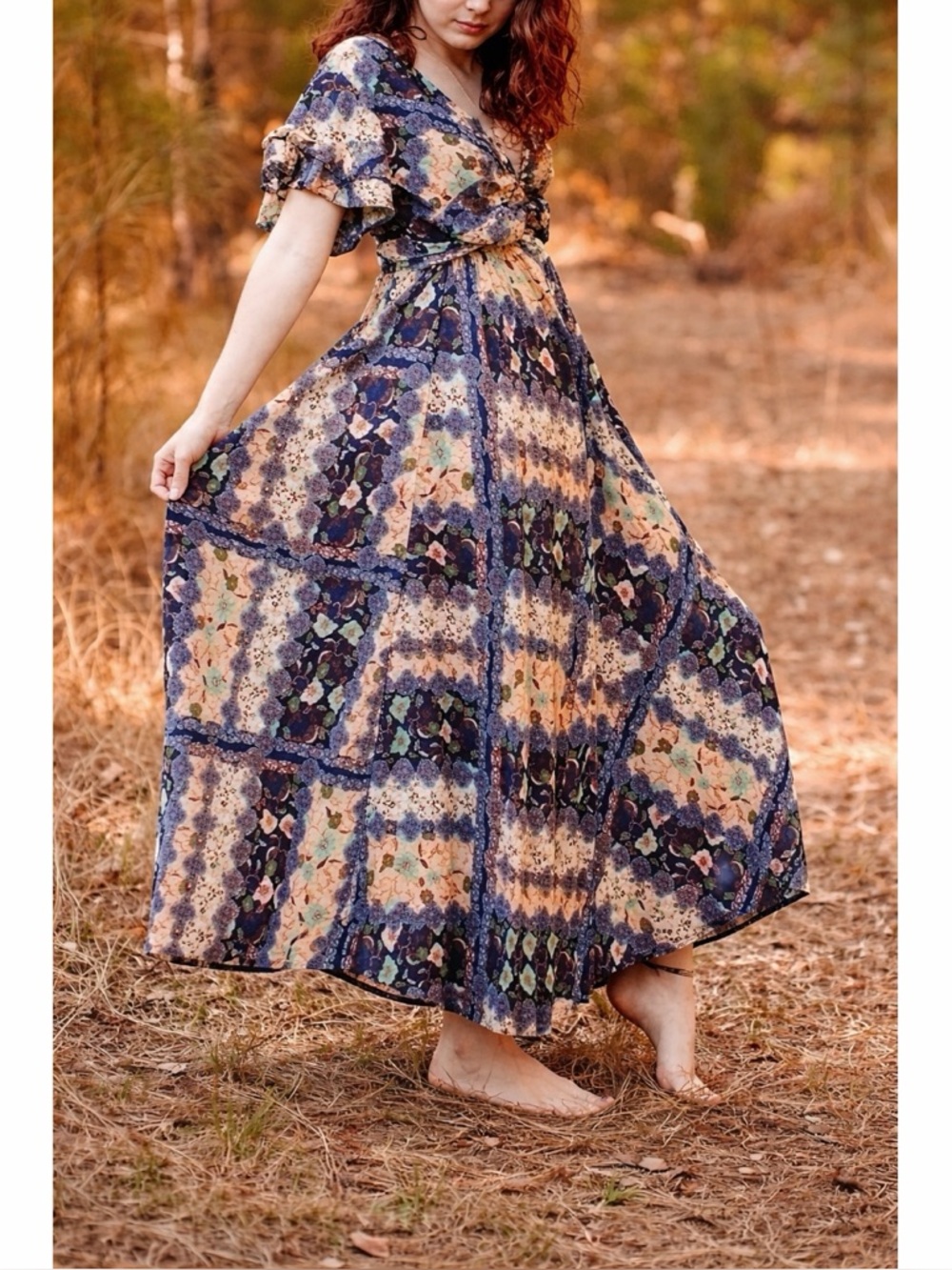 Abel The Label Patchwork Floral Maxi Dress